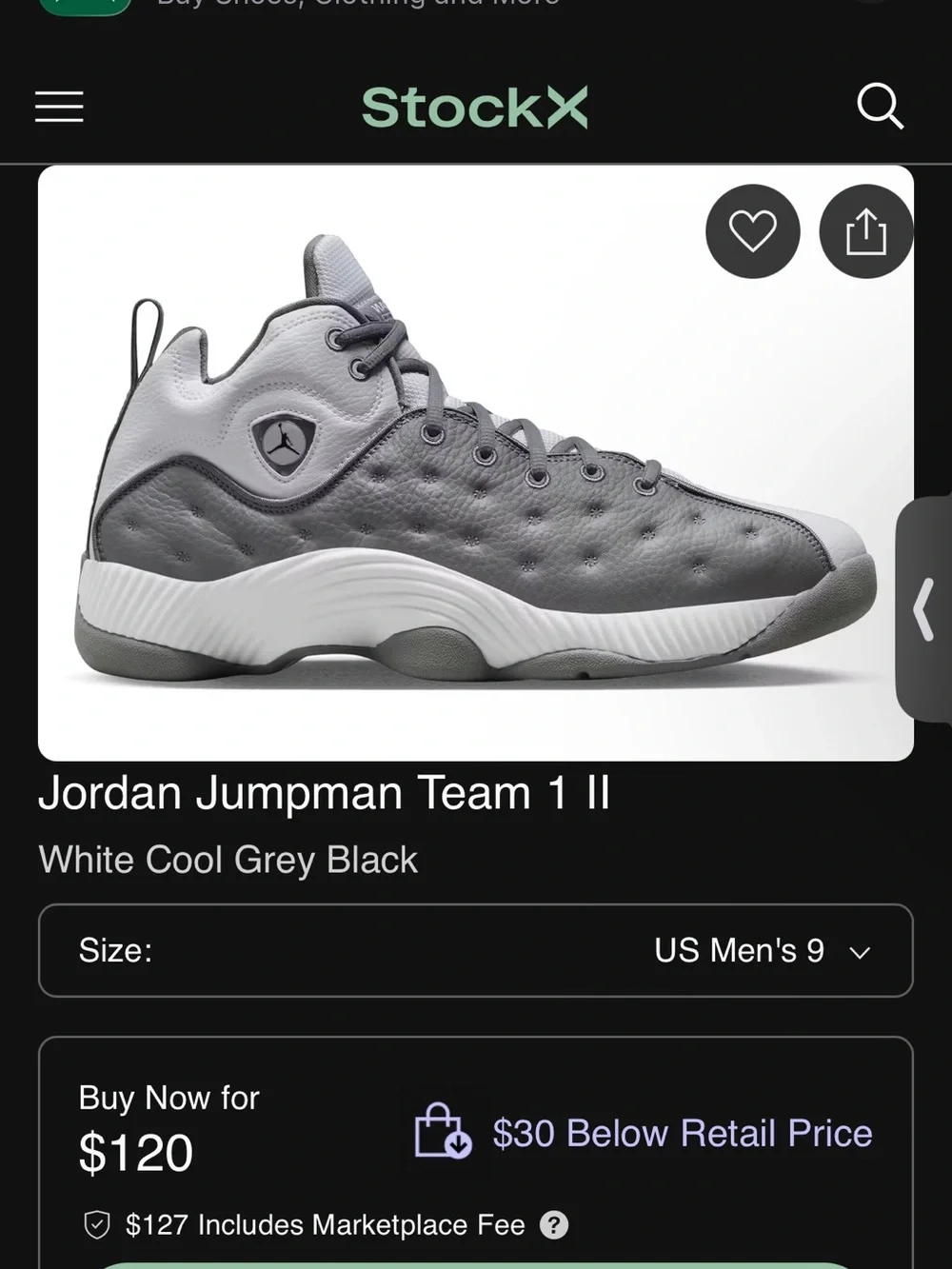 Jordan Jumpman Team 1 Cool Grey